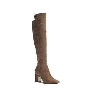 DKNY Womens 6.5 M Mushroom Brown Block Heel Knee High Boots NIB YI0